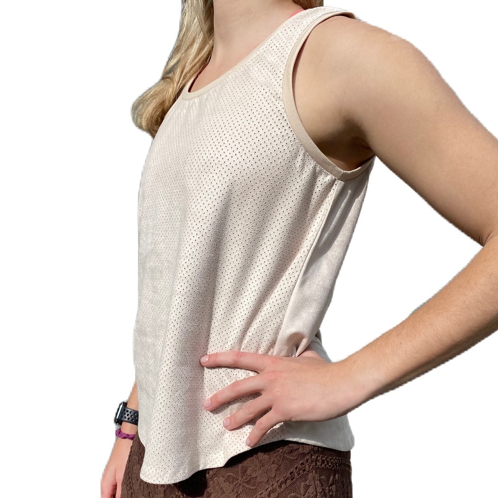 Anthropologie Noisy May suede tank top cream Small